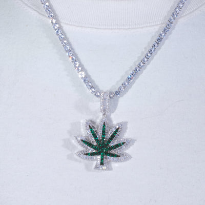 Baguette Green Leaf Necklace - The GUU Shop