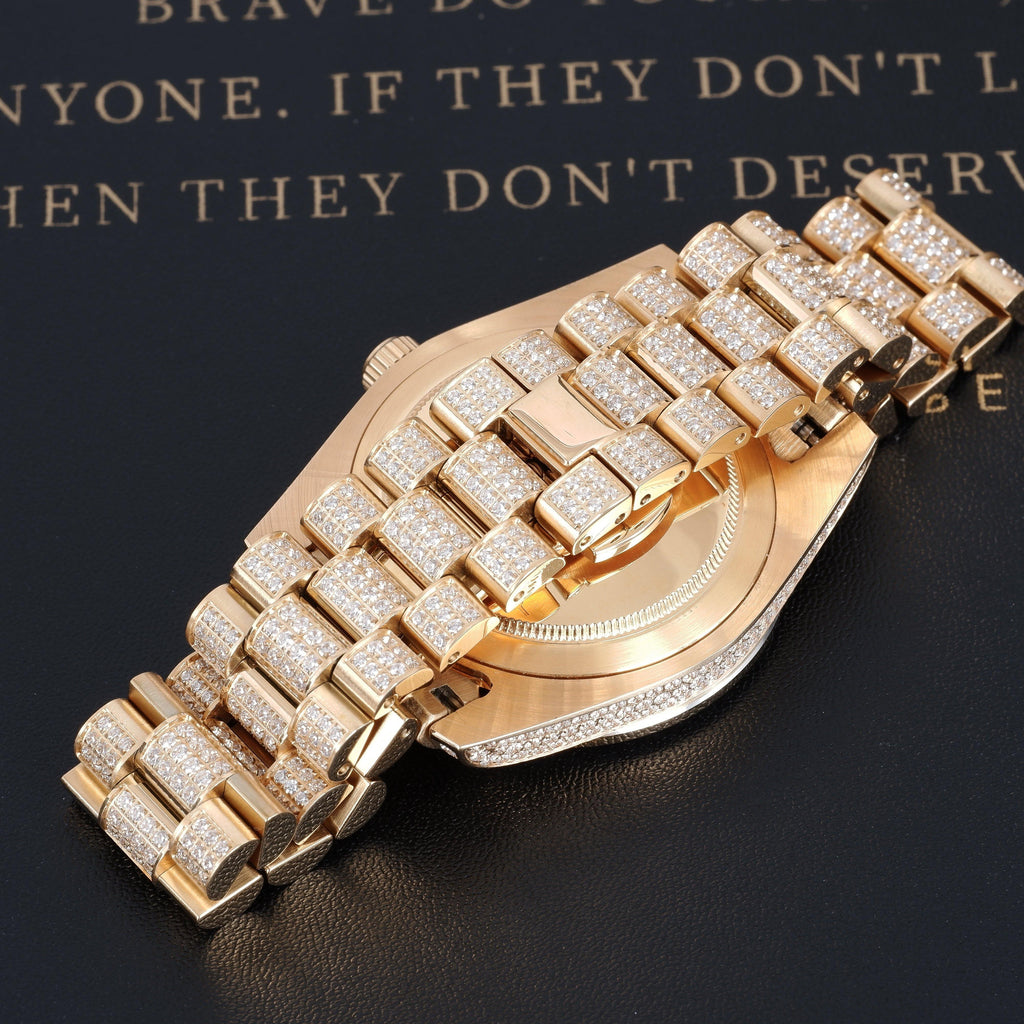 GUU Iced Watch Black Dial in Gold - The GUU Shop
