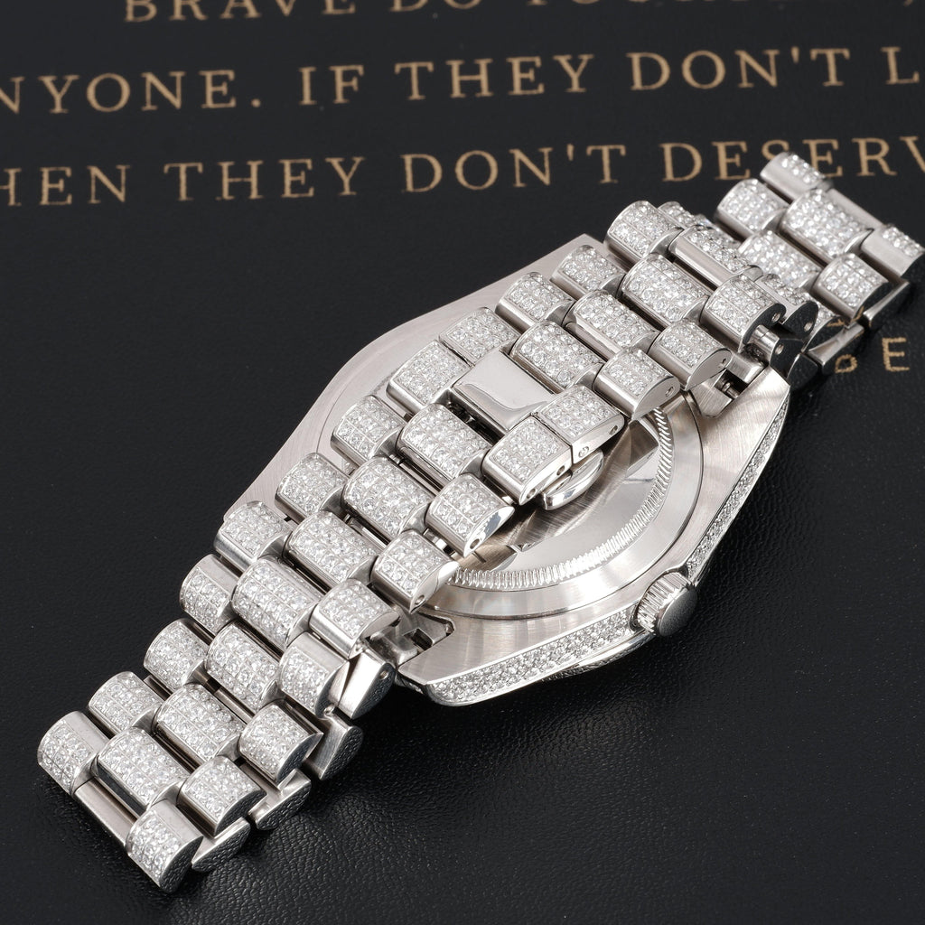 GUU Iced Watch Black Dial in WhiteGold - The GUU Shop