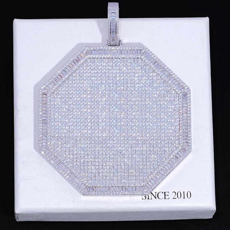 CUSTOM LETTER NECKLACE 3D BIG OCTAGON