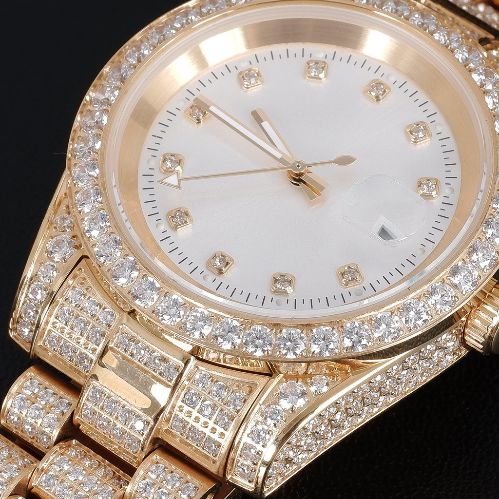 GUU Iced Watch White Dial in Gold - The GUU Shop