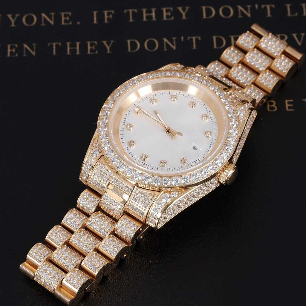 GUU Iced Watch White Dial in Gold - The GUU Shop