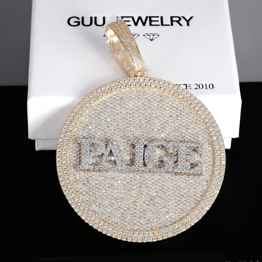 CUSTOM LETTER NECKLACE 3D BIG DISC - The GUU Shop