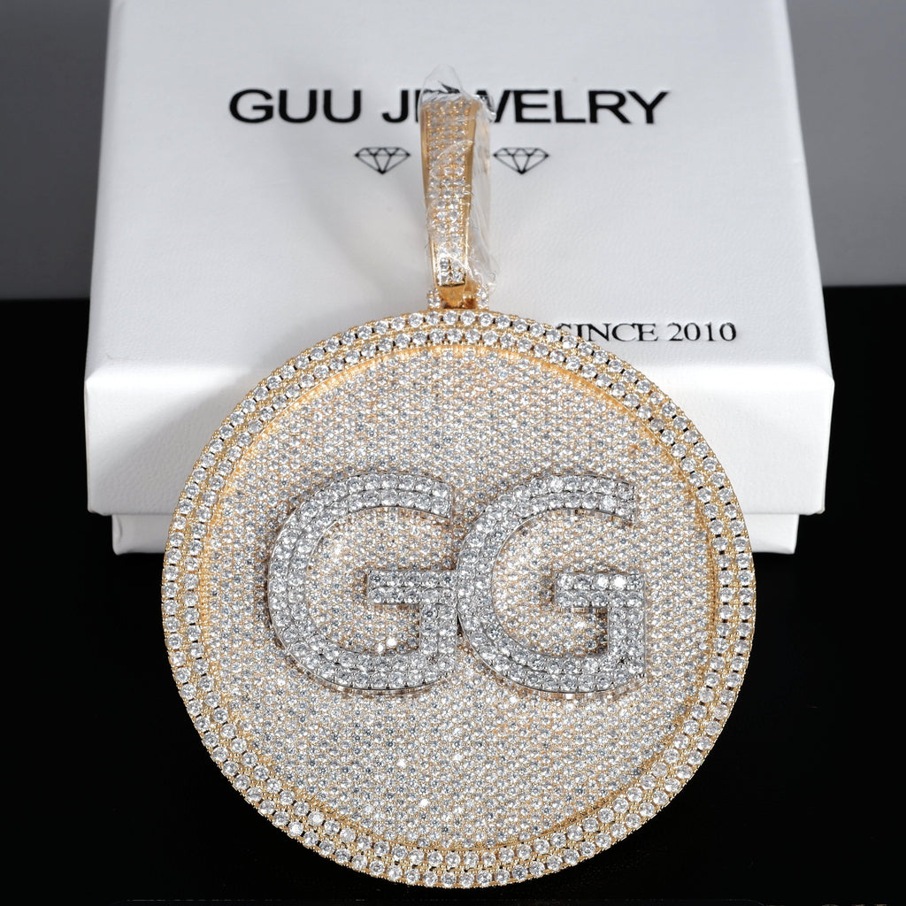 CUSTOM LETTER NECKLACE 3D BIG DISC - The GUU Shop