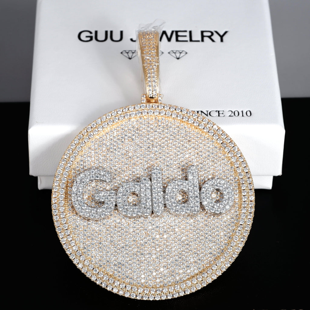 CUSTOM LETTER NECKLACE 3D BIG DISC - The GUU Shop