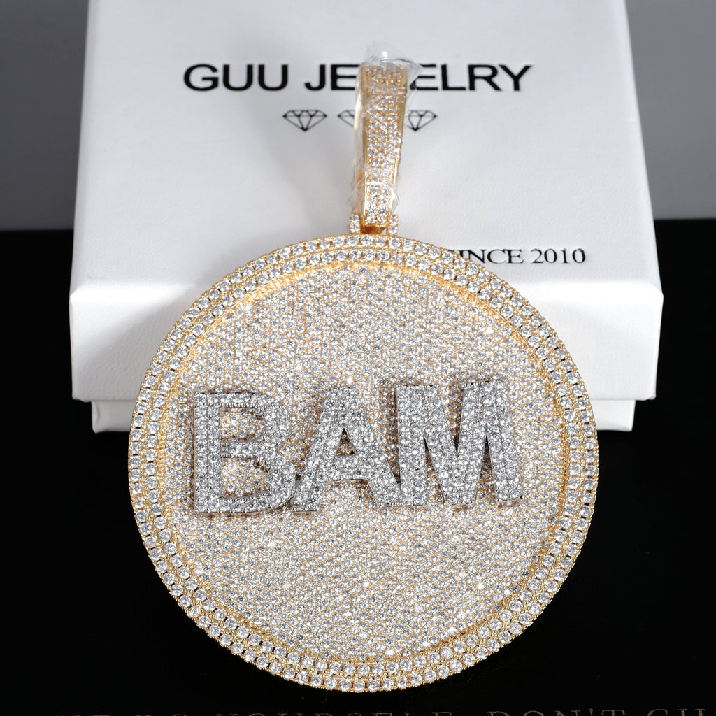 CUSTOM LETTER NECKLACE 3D BIG DISC - The GUU Shop
