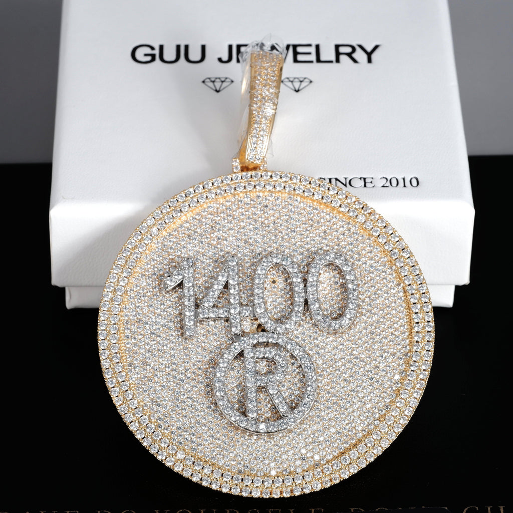 CUSTOM LETTER NECKLACE 3D BIG DISC - The GUU Shop