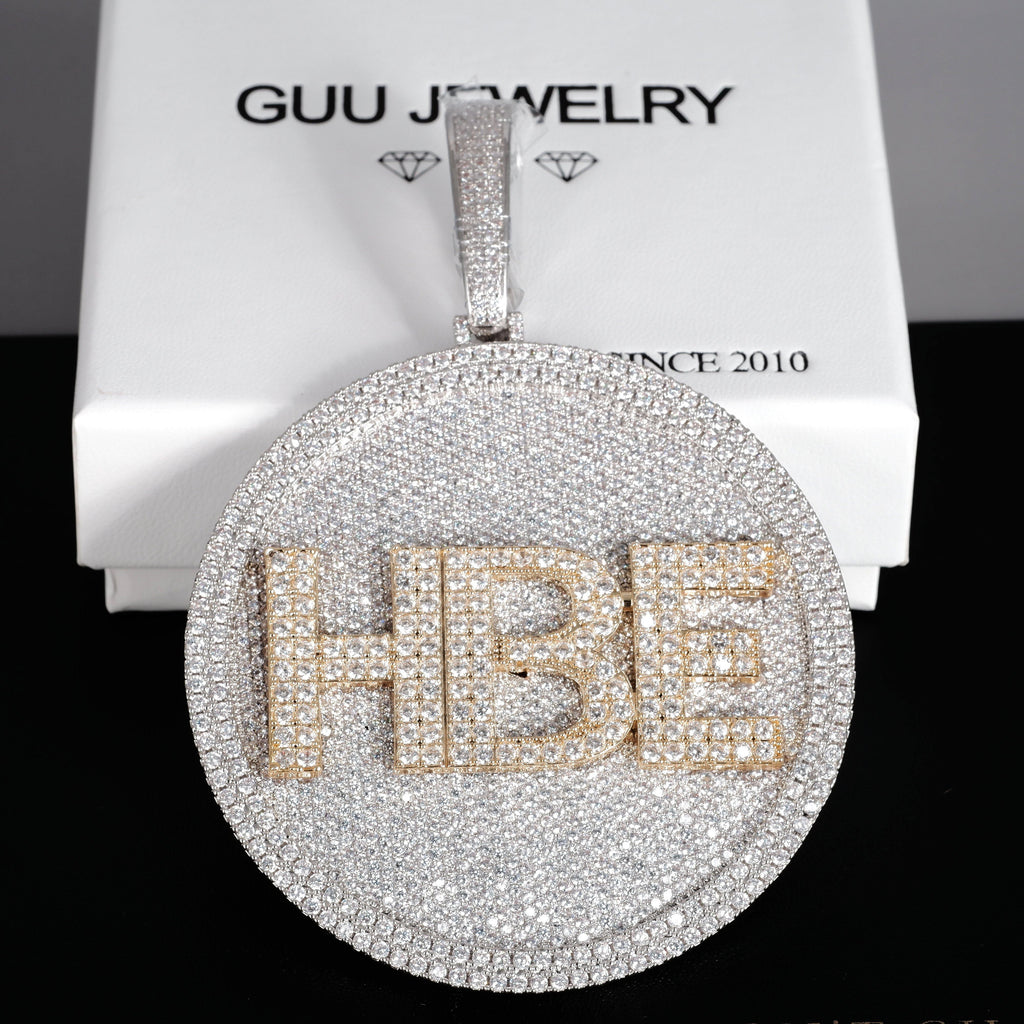 CUSTOM LETTER NECKLACE 3D BIG DISC - The GUU Shop
