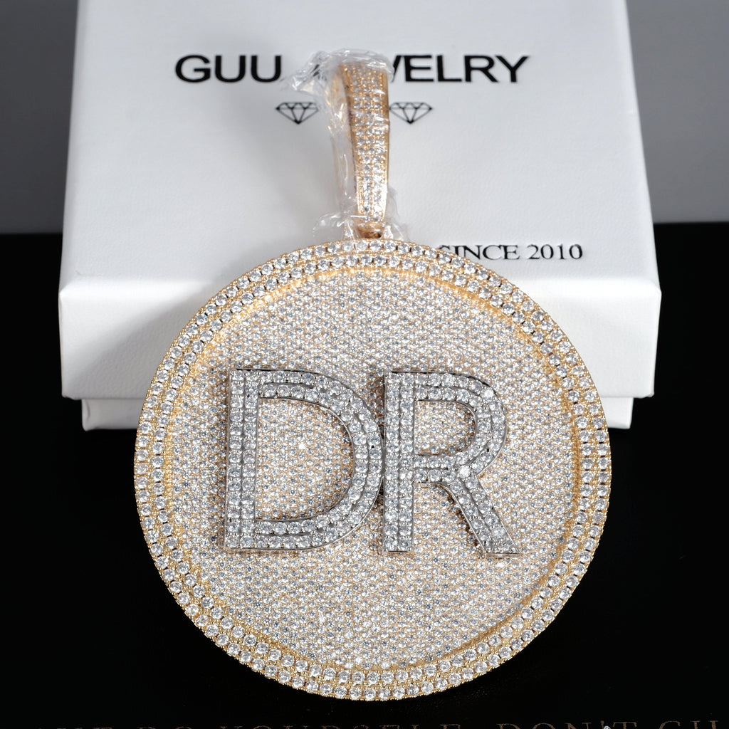 CUSTOM LETTER NECKLACE 3D BIG DISC - The GUU Shop