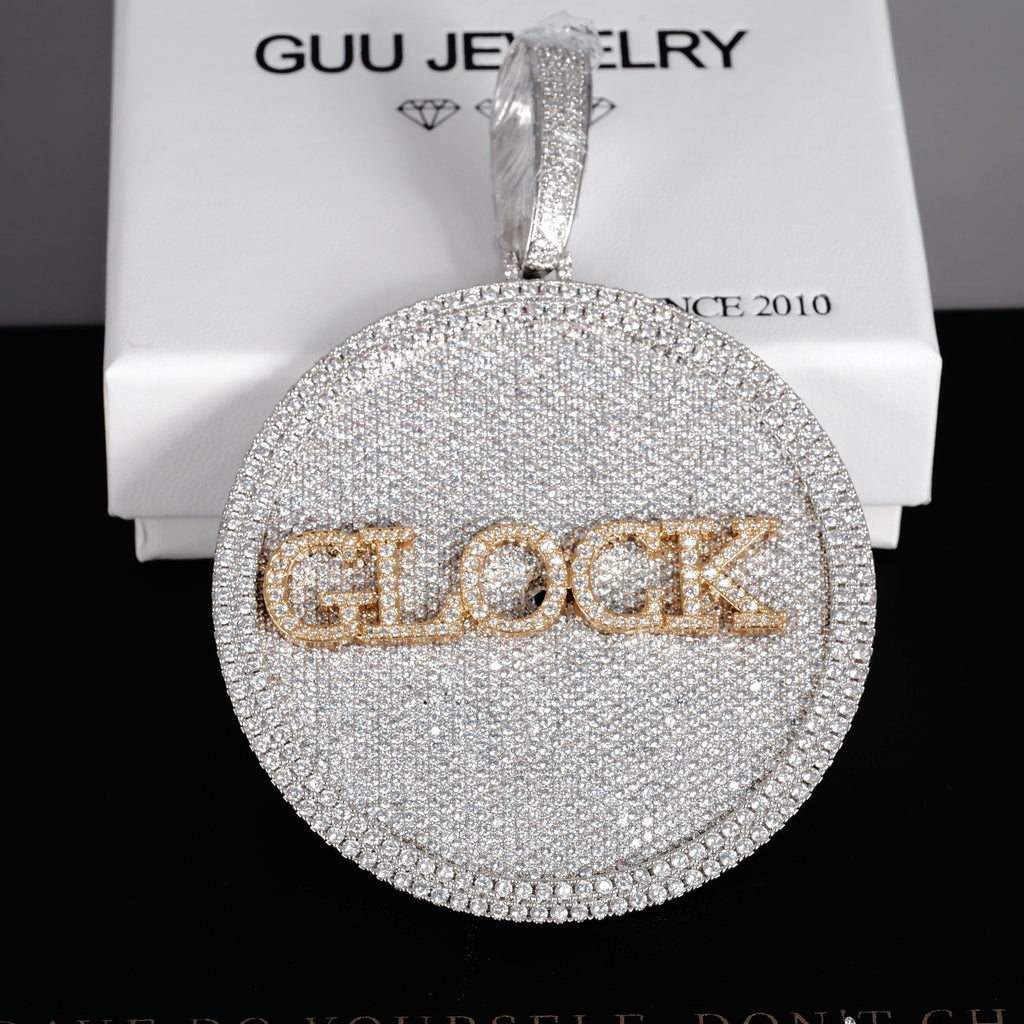 CUSTOM LETTER NECKLACE 3D BIG DISC - The GUU Shop