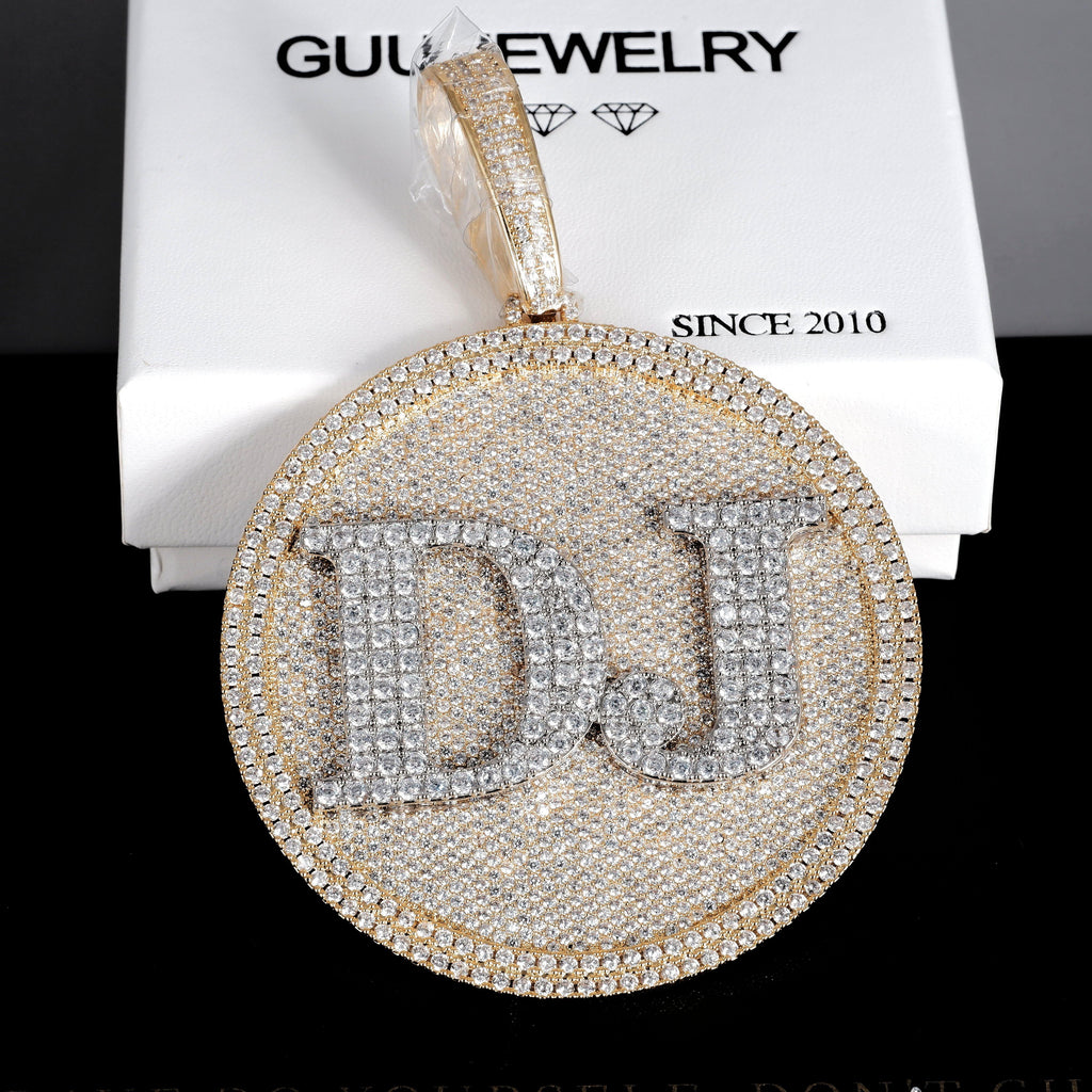 CUSTOM LETTER NECKLACE 3D BIG DISC - The GUU Shop