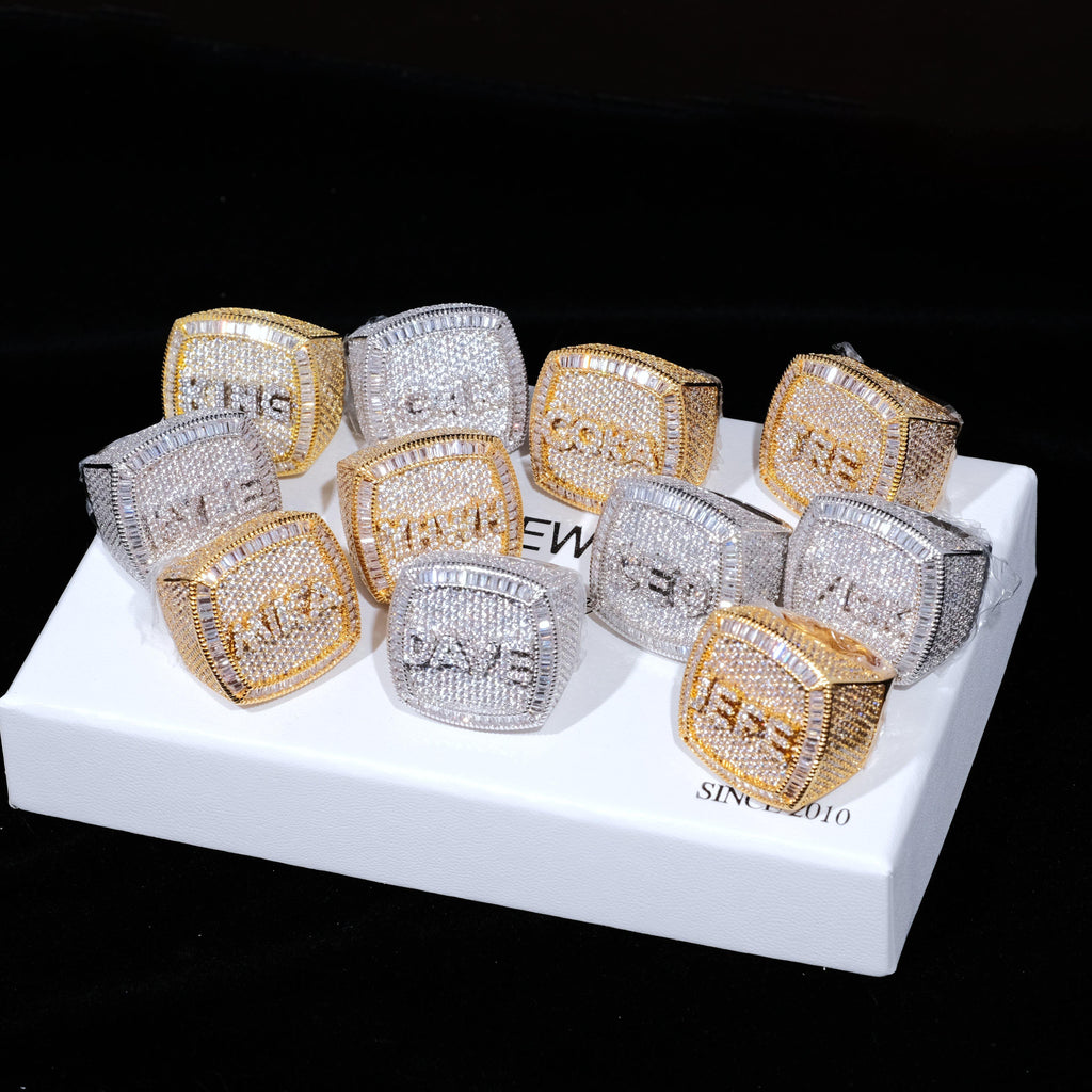 CUSTOM LETTER 3D ICED RING - The GUU Shop