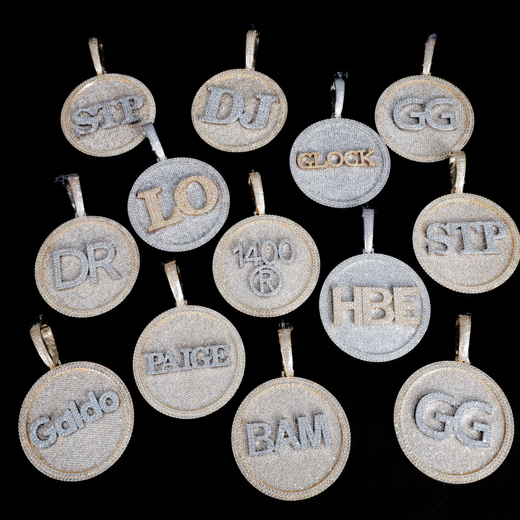 CUSTOM LETTER NECKLACE 3D BIG DISC - The GUU Shop