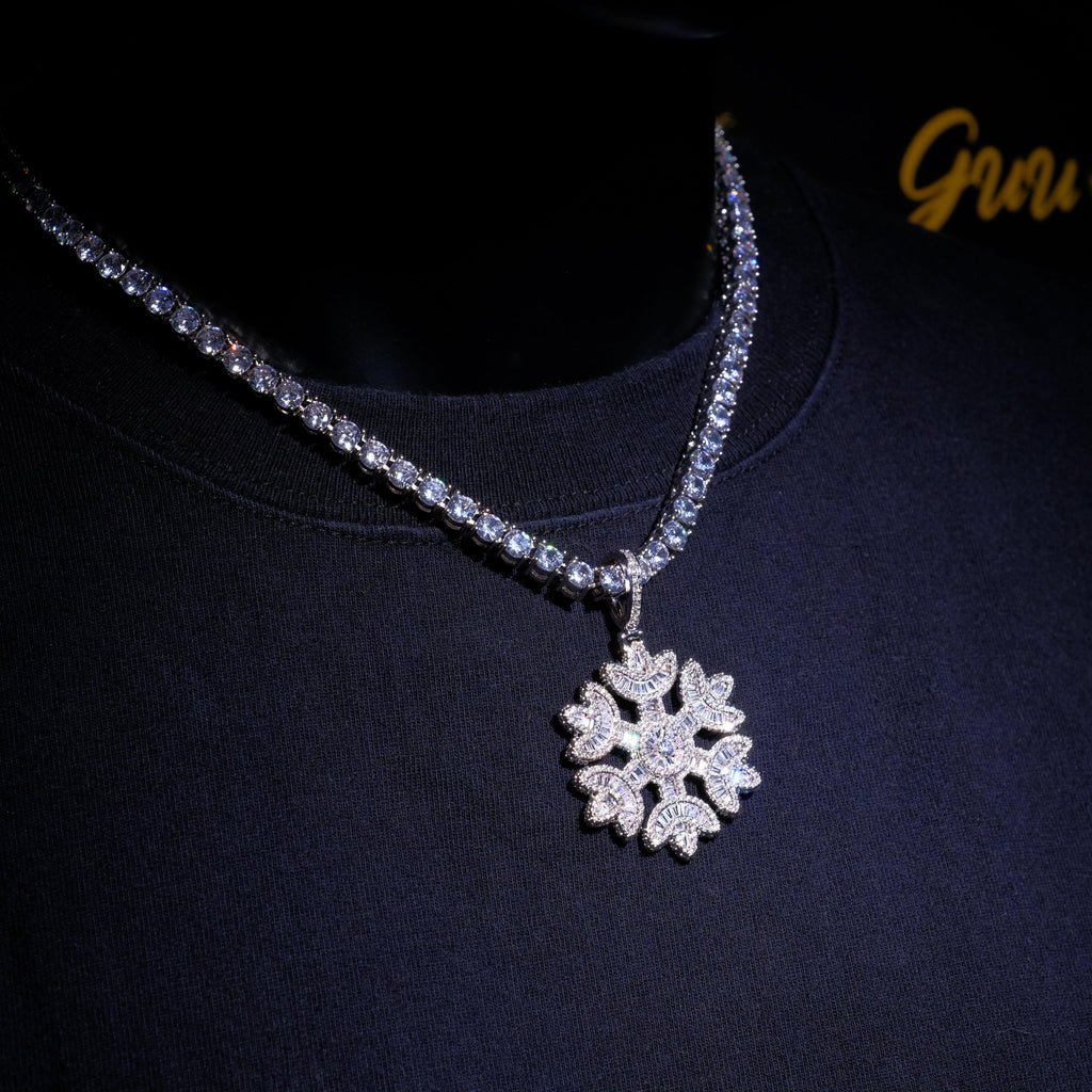 GUU Iced Baguette Snowflake Necklace - The GUU Shop