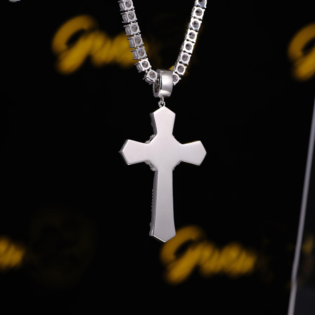 New Design Iced Baguette Jesus Cross Necklace