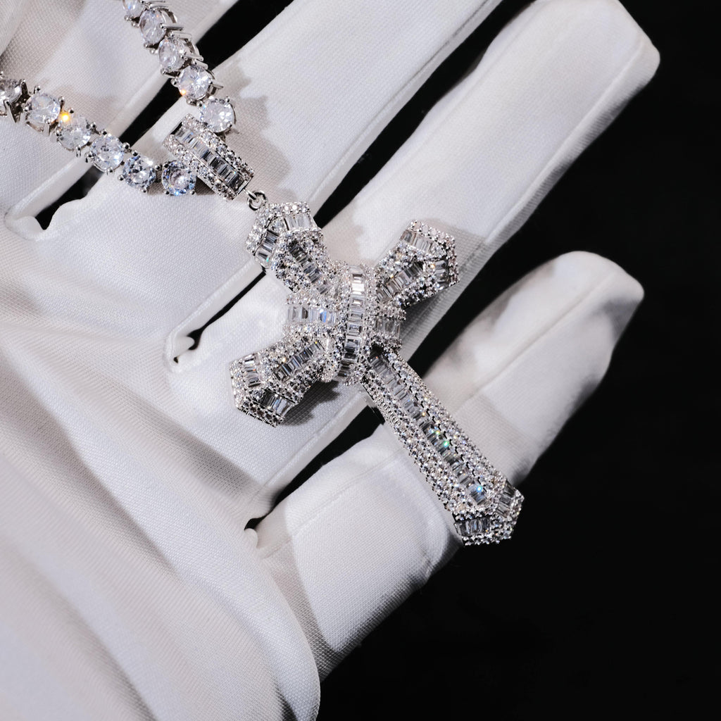 New Design Iced Baguette Jesus Cross Necklace - The GUU Shop