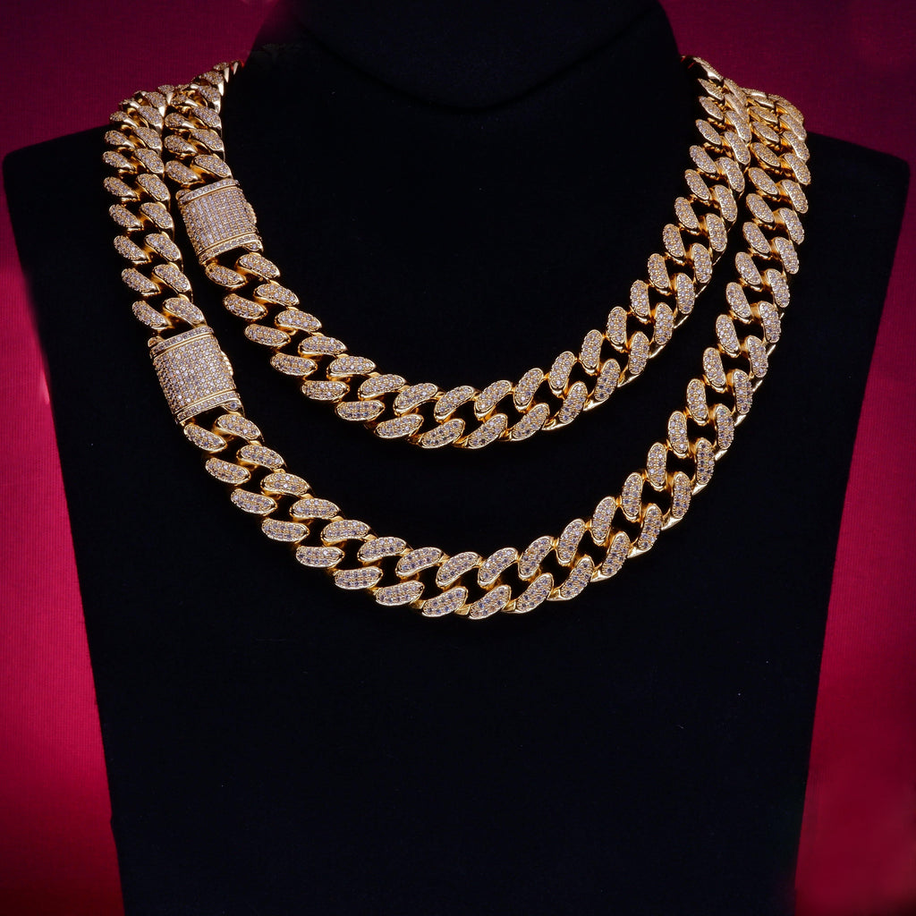 🔥New Flip buckle Iced Cuban Link Chain Gold-Plated