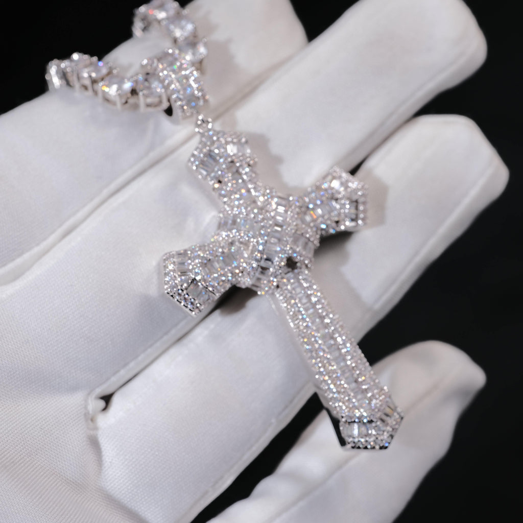 New Design Iced Baguette Jesus Cross Necklace - The GUU Shop