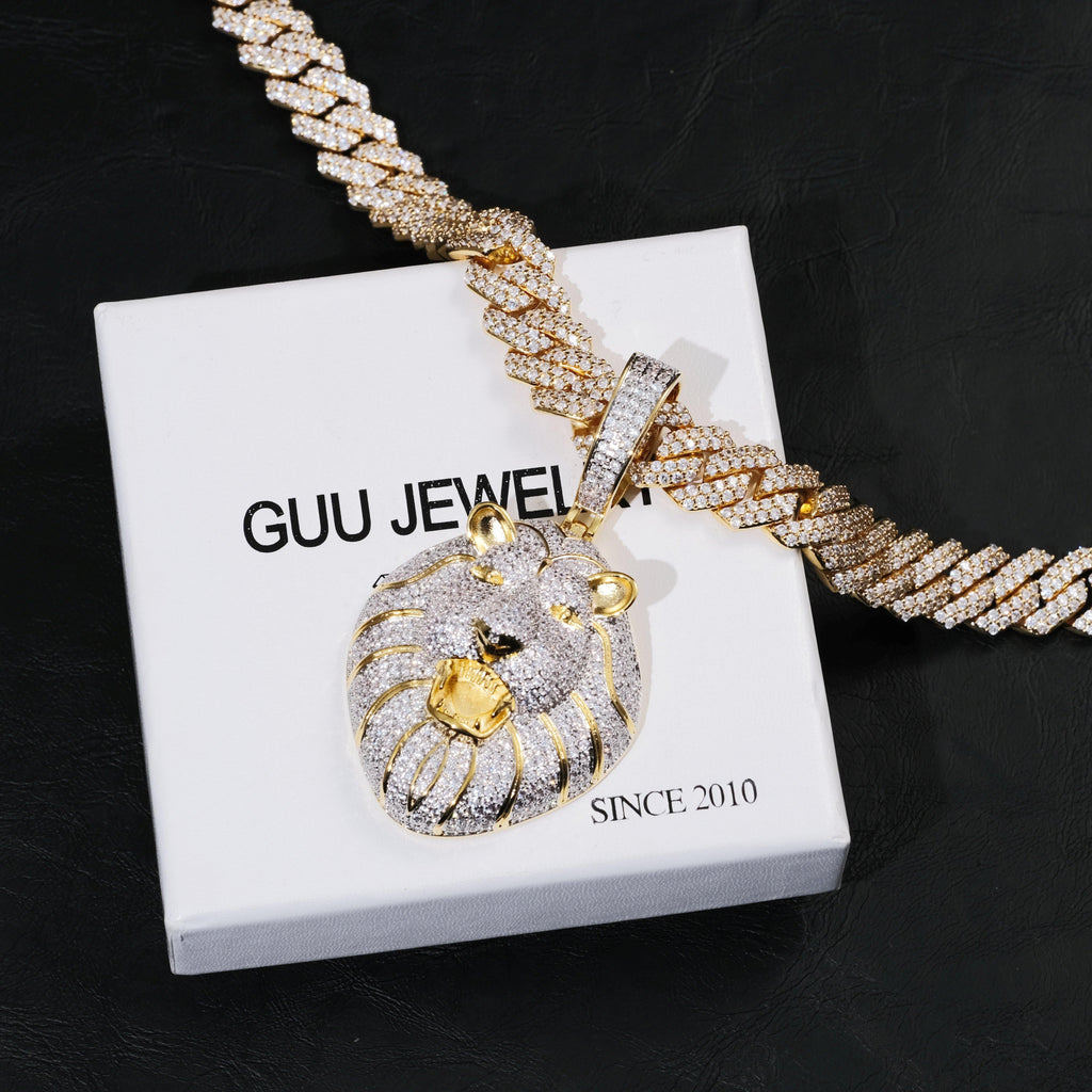 Iced Roaring Lion Necklace - The GUU Shop