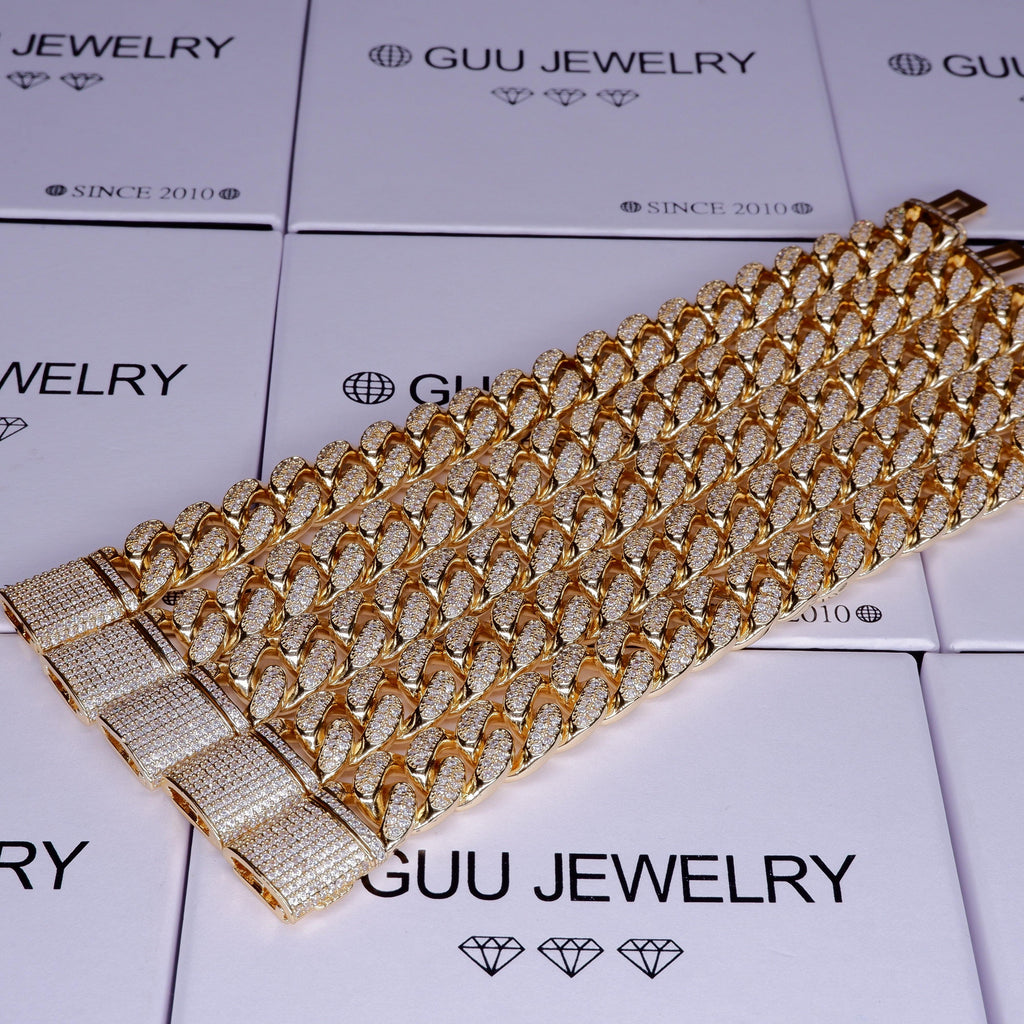 13MM 18K Gold-Plated Classic Miami Cuban Link Bracelet - The GUU Shop