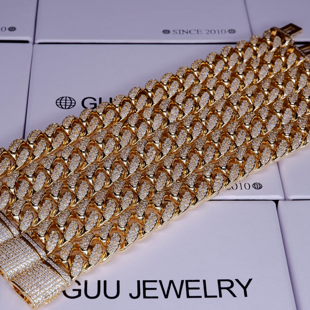 13MM 18K Gold-Plated Classic Miami Cuban Link Bracelet - The GUU Shop