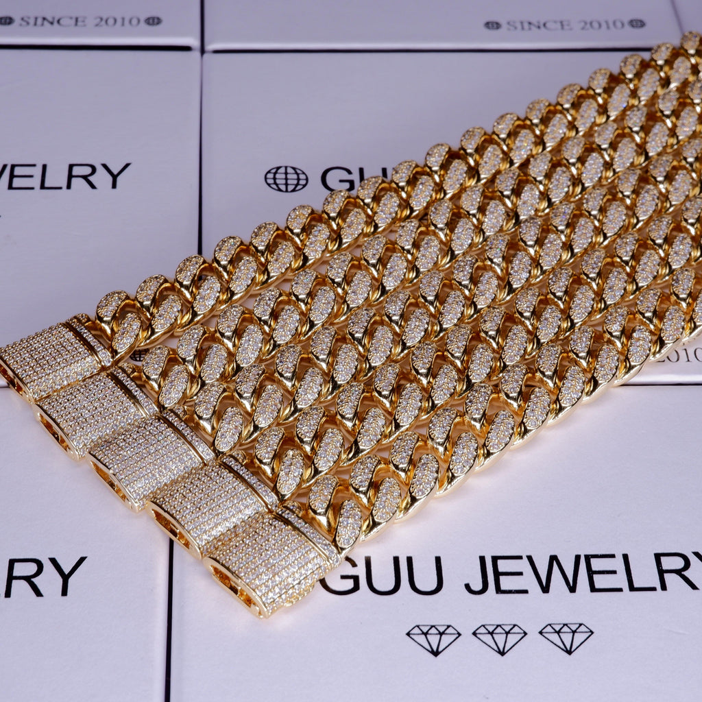 13MM 18K Gold-Plated Classic Miami Cuban Link Bracelet - The GUU Shop