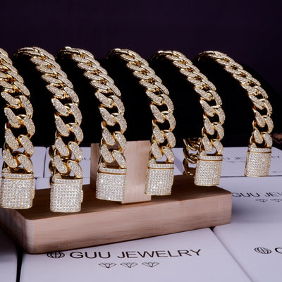 13MM 18K Gold-Plated Classic Miami Cuban Link Bracelet - The GUU Shop