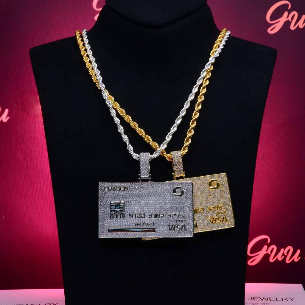 18K Gold-Plated Credit Card Bank card Iced Pendant - The GUU Shop