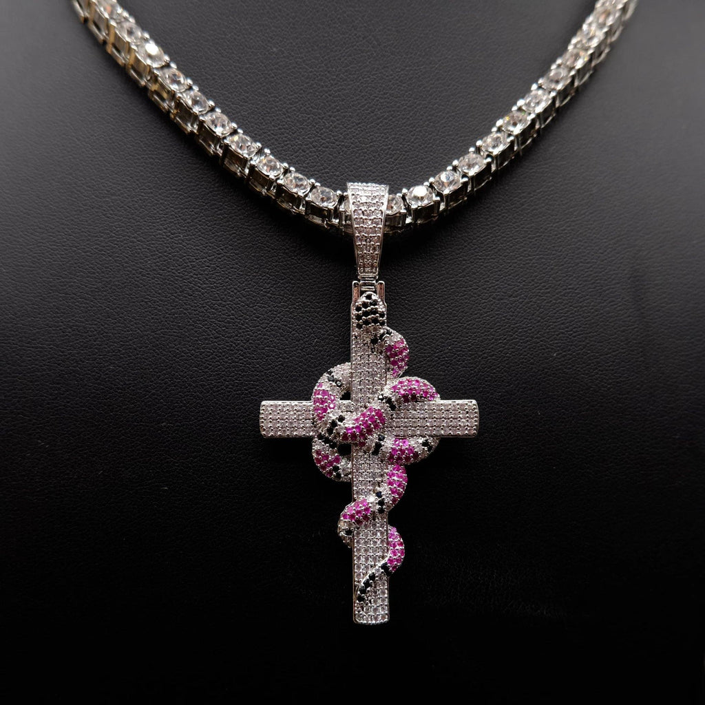 🔥New Iced Cross and Snake Pendant - The GUU Shop