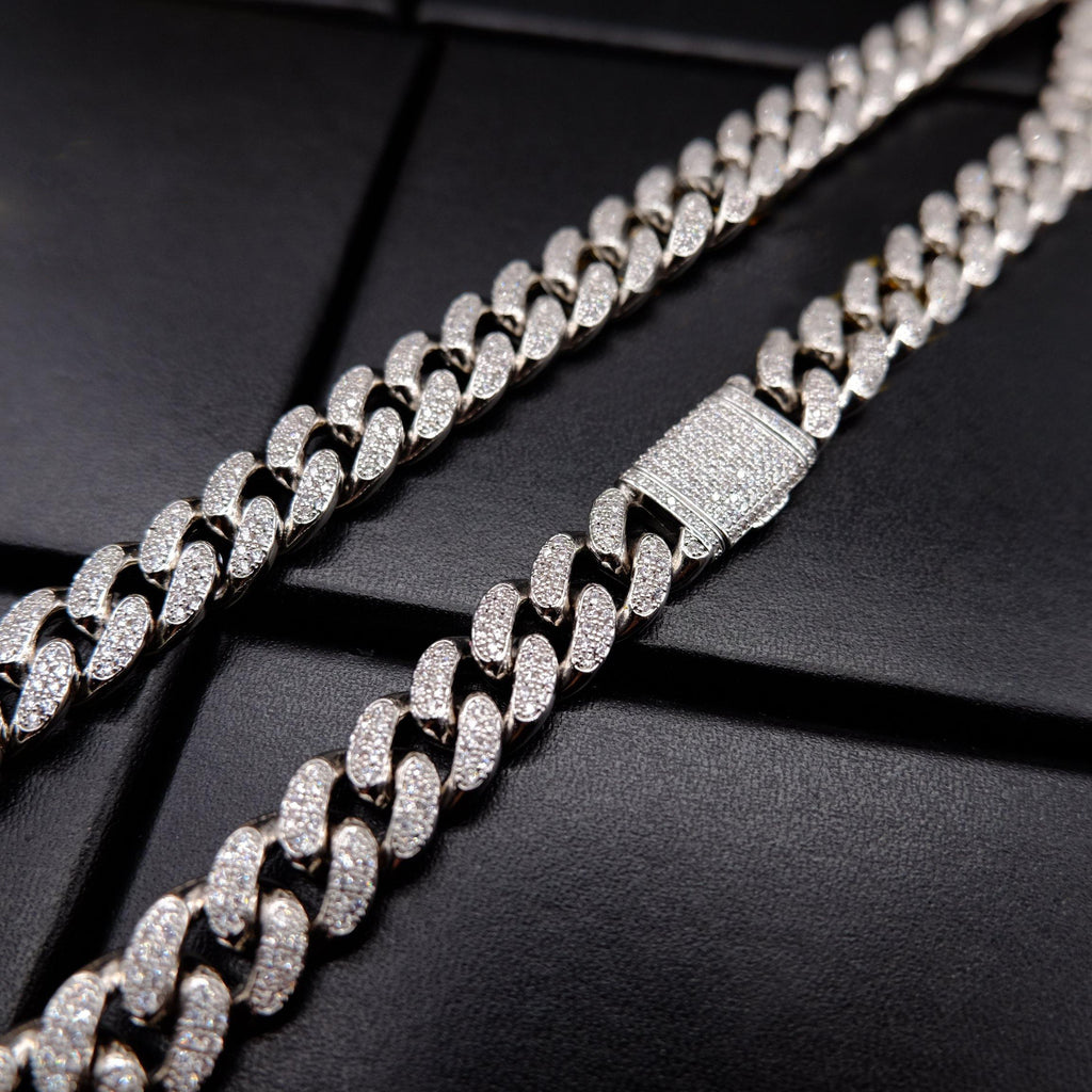 🔥New Flip buckle Iced Cuban Link Chain Silver