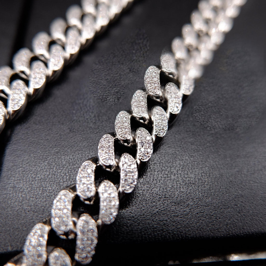 🔥New Flip buckle Iced Cuban Link Chain Silver