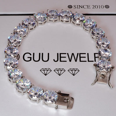 10mm Hip Hop CZ BlingBling Silver Tennis Bracelet - The GUU Shop