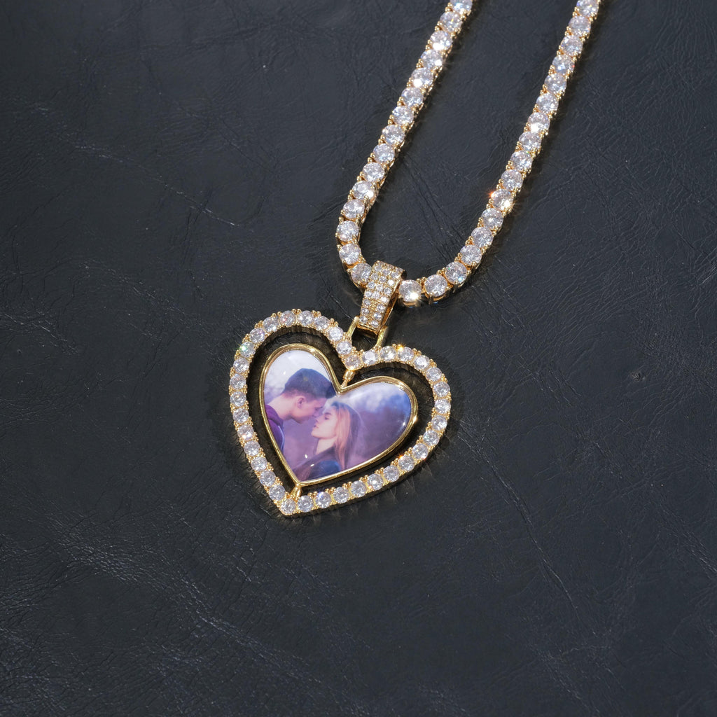 3D Spinning 2-Faced Heart Custom Picture Pendant - The GUU Shop
