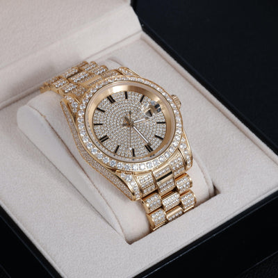GUU Iced Watch Diamond Dial in Gold - The GUU Shop