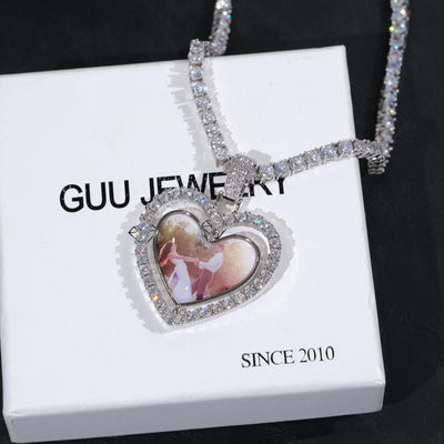 3D Spinning 2-Faced Heart Custom Picture Pendant - The GUU Shop
