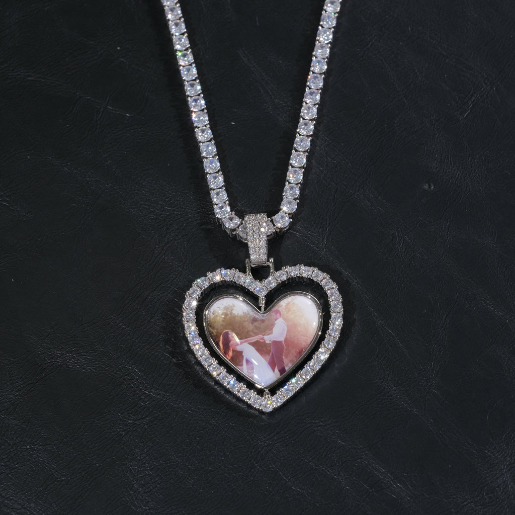 3D Spinning 2-Faced Heart Custom Picture Pendant - The GUU Shop