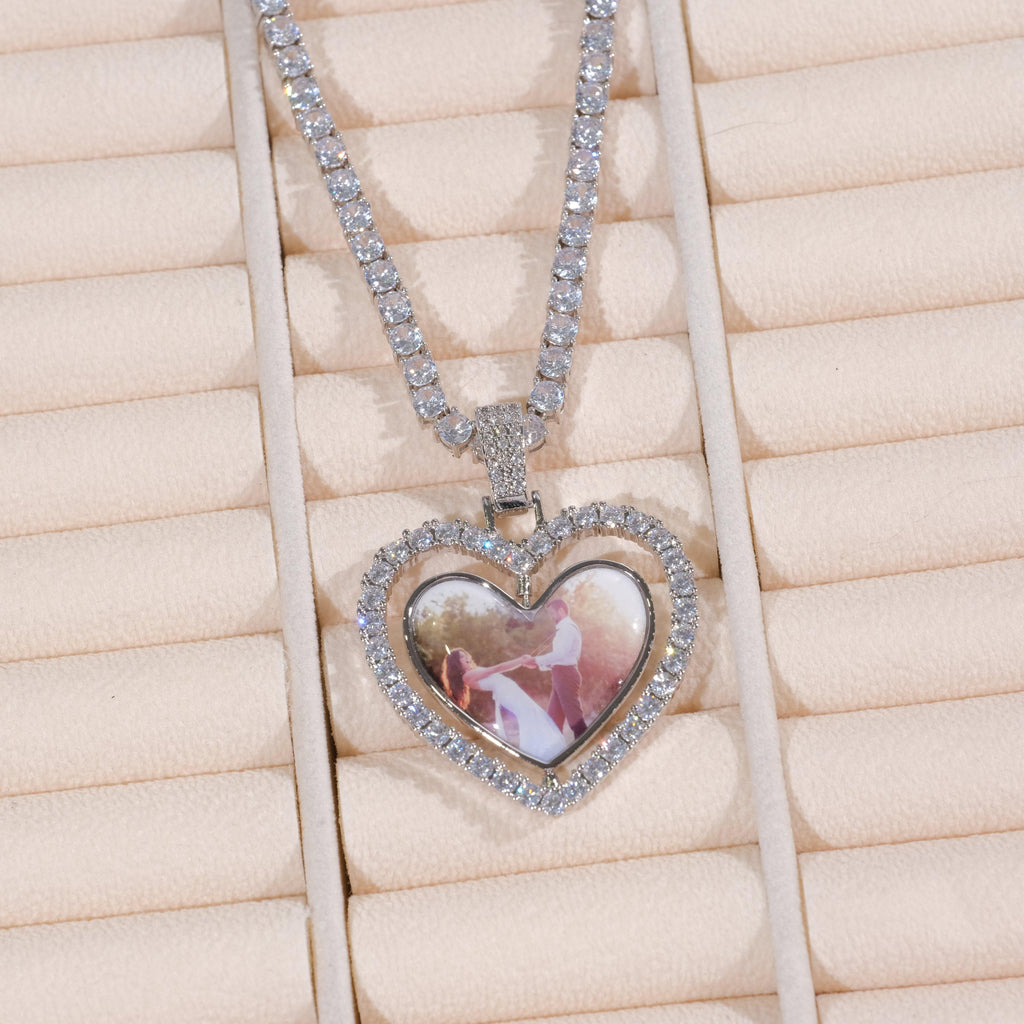 3D Spinning 2-Faced Heart Custom Picture Pendant - The GUU Shop