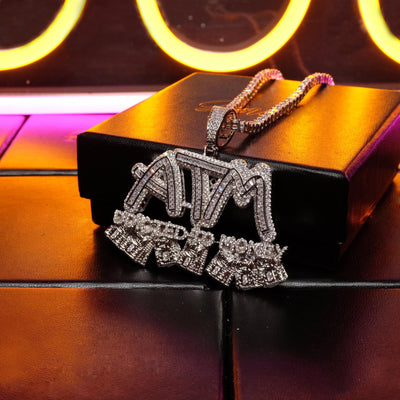 New 18K Gold-Plated ATM Iced Pendant