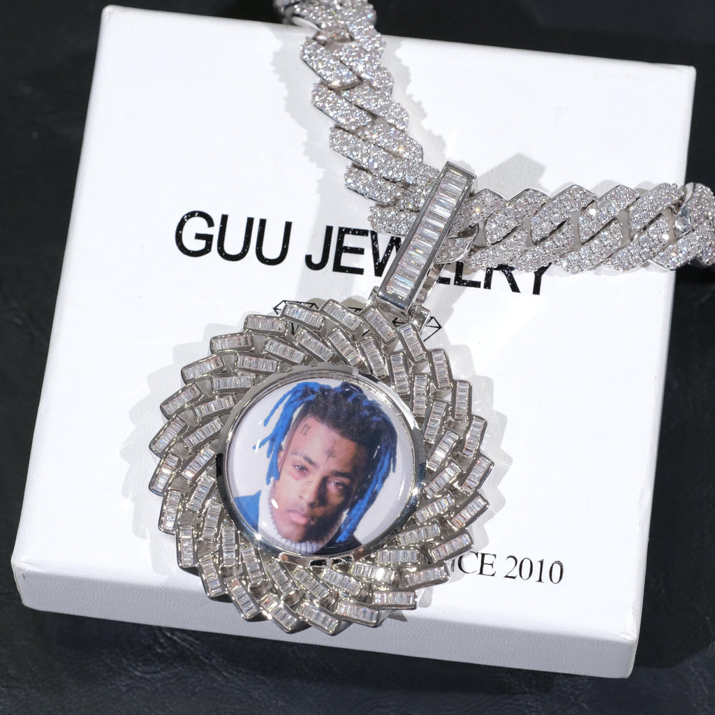 Large 3D Baguette Custom Picture Pendant - The GUU Shop