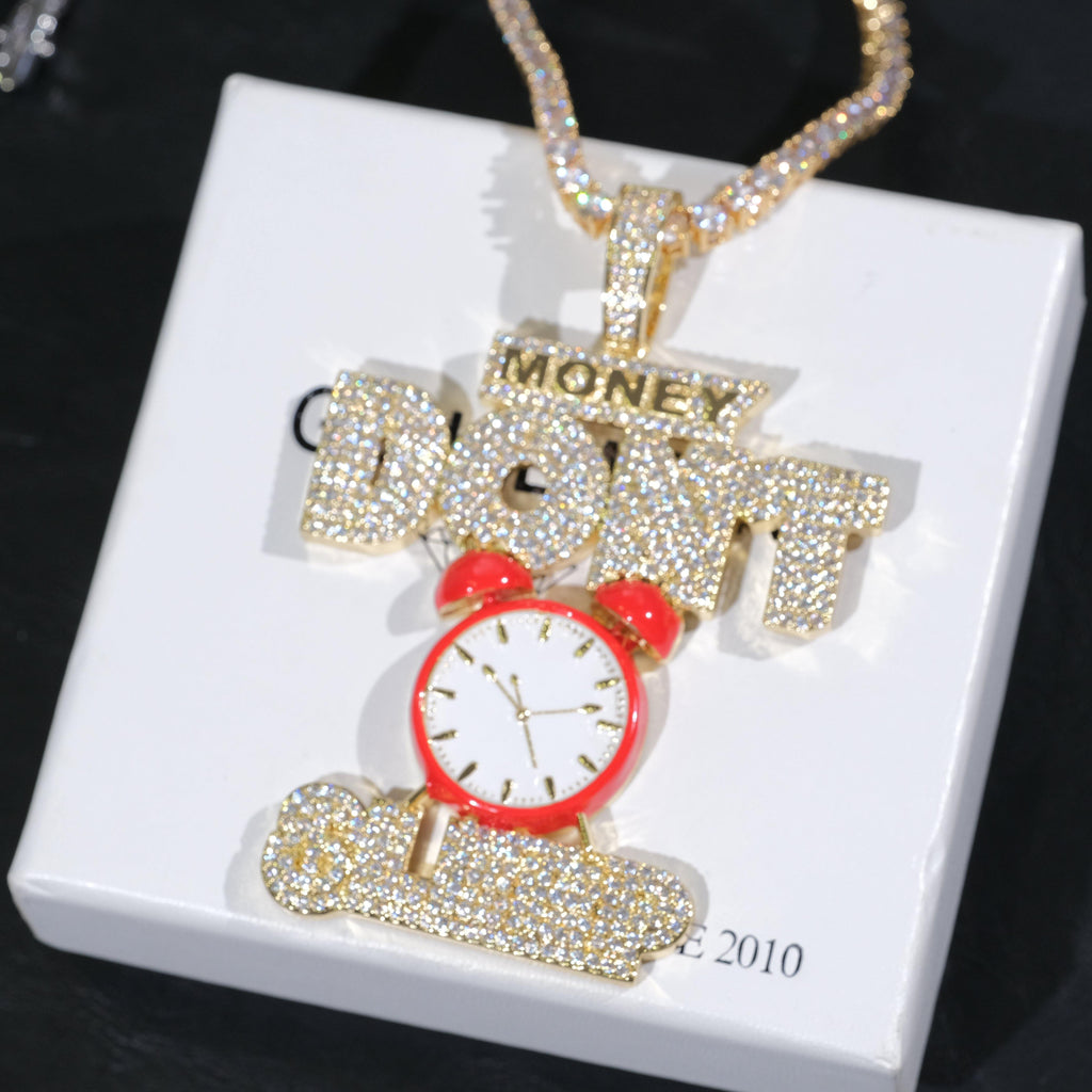 18K Gold-Plated Money Dont Sleep Iced Necklace - The GUU Shop