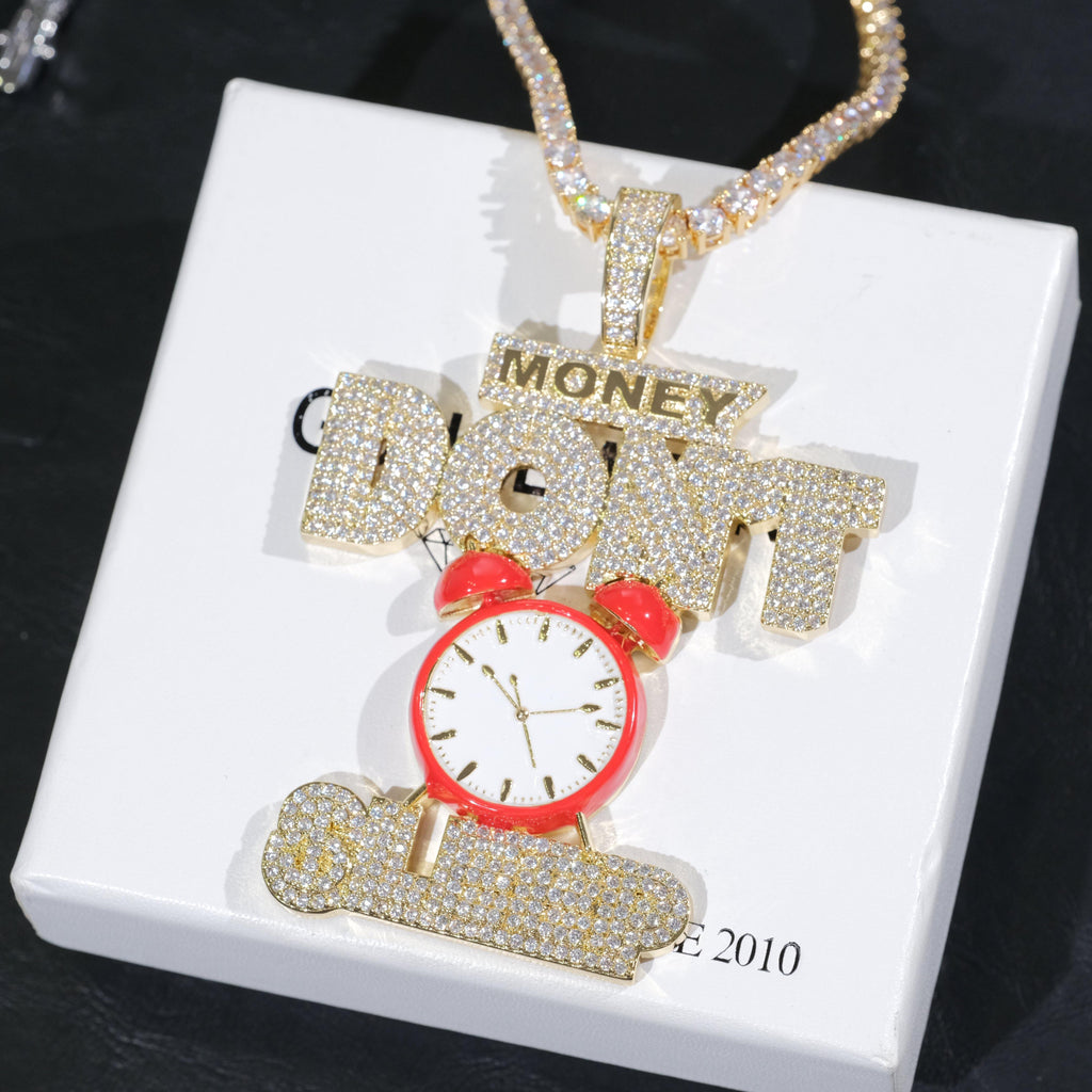 18K Gold-Plated Money Dont Sleep Iced Necklace - The GUU Shop