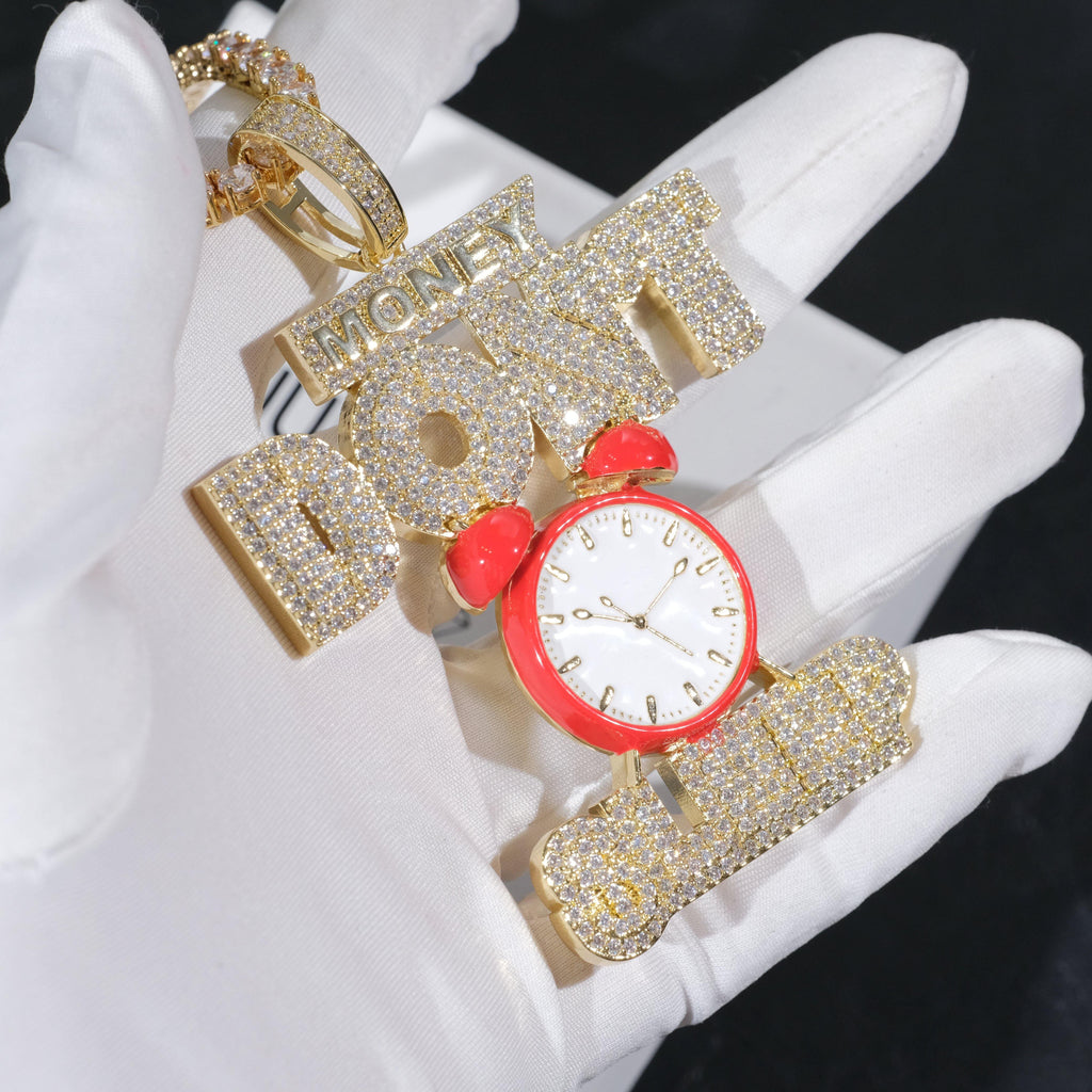18K Gold-Plated Money Dont Sleep Iced Necklace - The GUU Shop