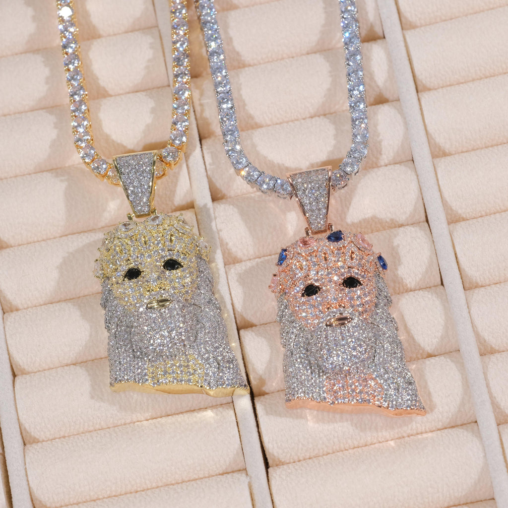 18K Gold-Plated Jesus Iced Necklace - The GUU Shop