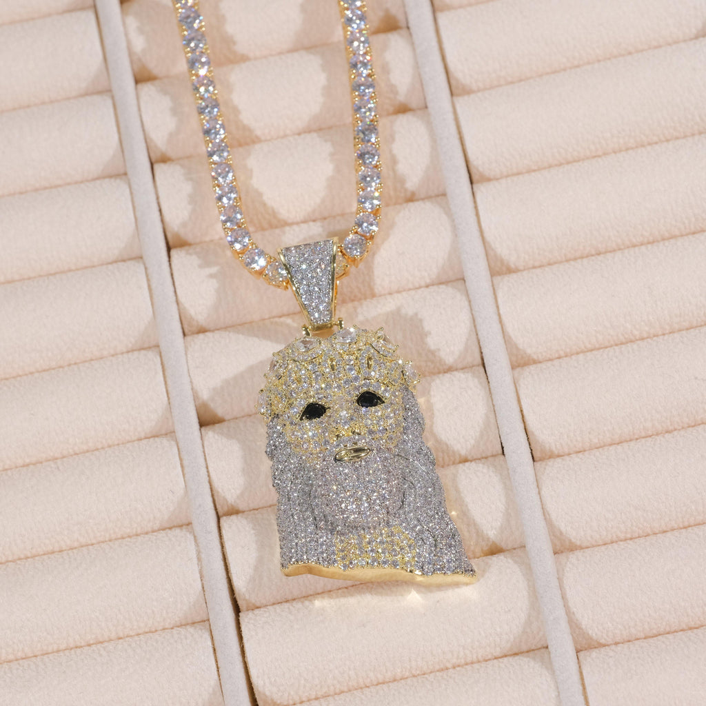 18K Gold-Plated Jesus Iced Necklace - The GUU Shop