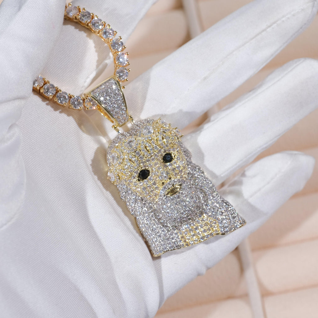 18K Gold-Plated Jesus Iced Necklace - The GUU Shop