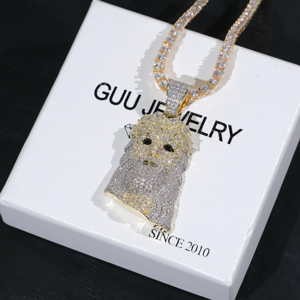 18K Gold-Plated Jesus Iced Necklace - The GUU Shop