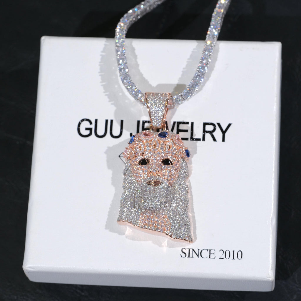 18K Gold-Plated Jesus Iced Necklace - The GUU Shop