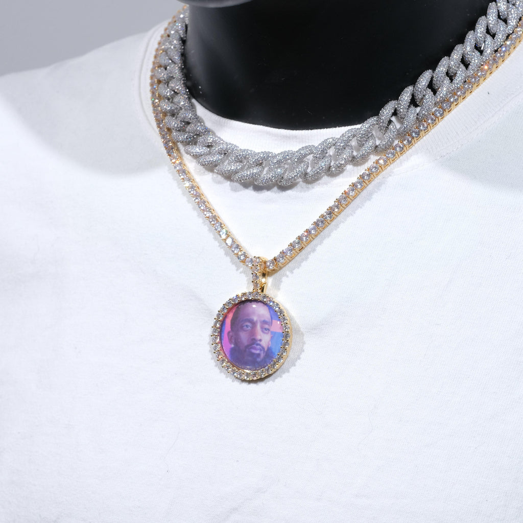 3D CIRCLE CUSTOM PICTURE PENDANT SMALL SIZE - The GUU Shop