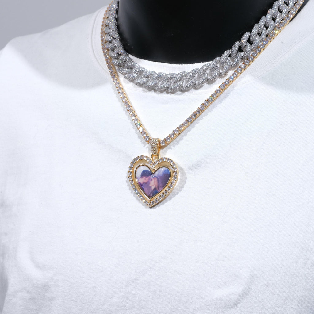 3D Spinning 2-Faced Heart Custom Picture Pendant - The GUU Shop