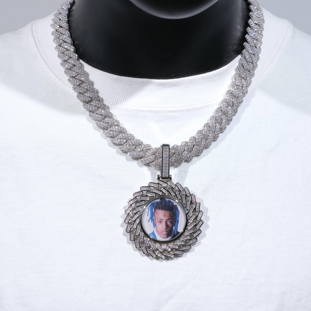 Large 3D Baguette Custom Picture Pendant - The GUU Shop